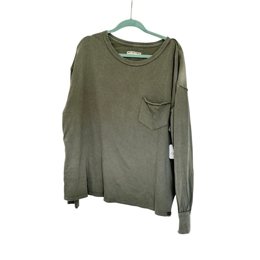 We The Free Free People Fade Into You Keepsake Clover Army Green Large OB1592867